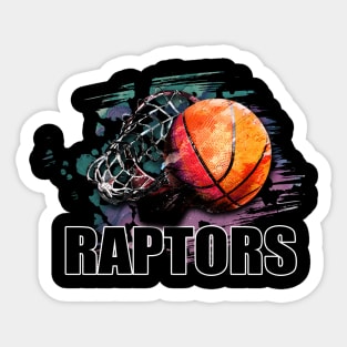 Retro Pattern Raptors Basketball Classic Style Sticker